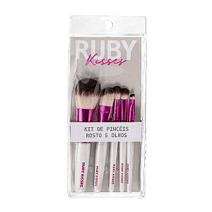 Kit 5 Pincéis Rosto e Olhos - Ruby Kisses