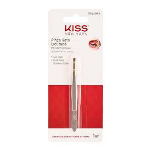 Pinça Ponta Reta Dourada - Kiss NY