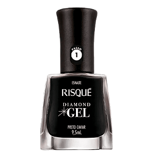 Esmalte Diamond Gel Preto Caviar Rosa - Risque