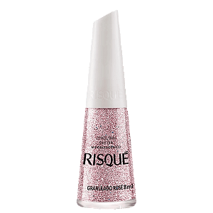 Esmalte Glitter Granulado Rose - Risque