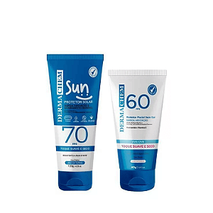 Kit Protetor Solar FPS70 120g + Protetor Facisl FPS60 40g - Dermachem