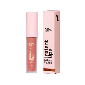 Batom Líquido Matte Instant Lips Essência - Nina Makeup