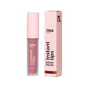 Batom Líquido Matte Instant Lips Bride - Nina Makeup