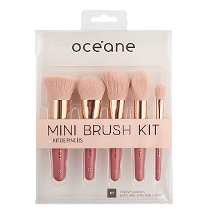 Mini Kit Brush com 5 Pincéis Coral - Océane