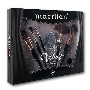 Kit Pincel Velvet Preto 6 peças - Macrilan