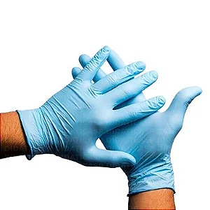 LUVA NITRILICA "G" AZUL 100UN