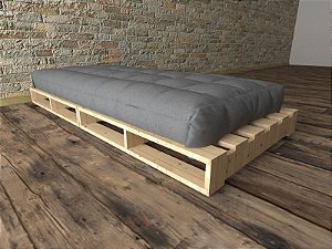 Cama de Solteiro em Madeira Maciça Pallet