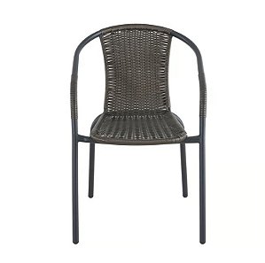 Cadeira Ratan Preto e Marrom Just Home Collection