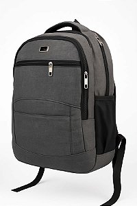 Mochila Média Viagem avião Porta Notebook Squeeze, Trabalho, Escola, Cinza - Bazarou