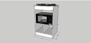 Projeto 3D online, Cozinha Cooktop em MDF Sob Medida