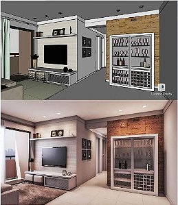 Projeto de Móveis Planejado Sob Medida 3D