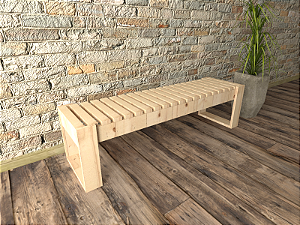 Banco de Madeira Jardim ripado Jardim Rústico