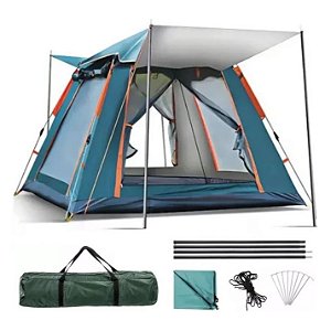 Barraca De Acampamento Grande Para 4/5 Pessoas 215x215x145cm Camping PortáTil Lux ImpermeáVel