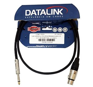 Cabo para Microfone 01 metro P10-XLR(m) Datalink Garage