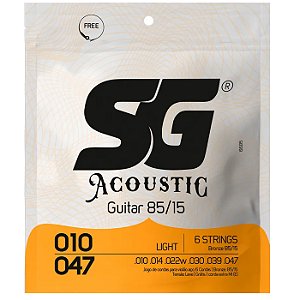Jogo De Cordas para Violão Aço 010 SG Bronze