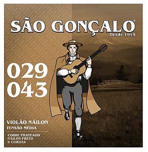 Jogo De Cordas para Violão Nylon Tensão Media São Gonçalo