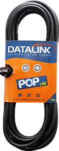 cabo para instrumentos 7 metro p10-p10 preto injetado pop