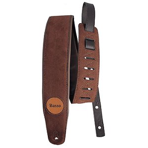Correia para Violão Guitarra Baixo Basso - Suede Marrom