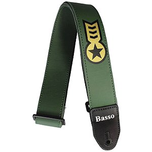 Correia para Violão Guitarra Baixo Basso - Verde Militar