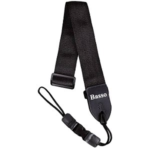 Correia para Violão Guitarra Baixo Basso com Engate - Preto