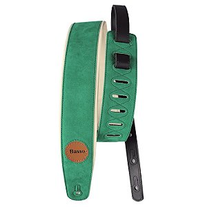 Correia para Violão Guitarra Baixo Basso - Suede Ocean Green