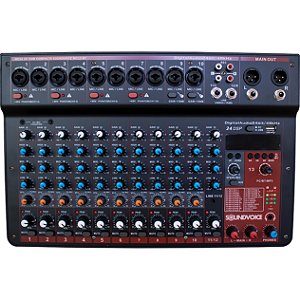 Mesa De Som Compacta 12 Canais Soundvoice MC-12BT - 110/220