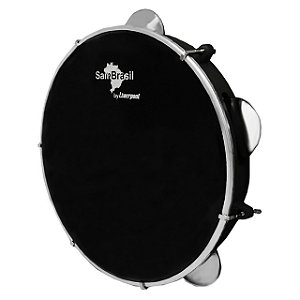 Pandeiro Sambrasil Standard - 10' Preto com Pele Preta