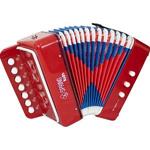 Acordeon Sanfona Gaita Infantil Spring SPK-73VM Vermelho