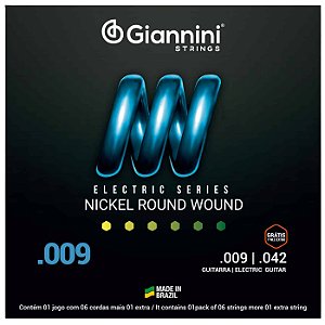 Jogo De Cordas Giannini Guitarra Niquel 09 GEEGST9