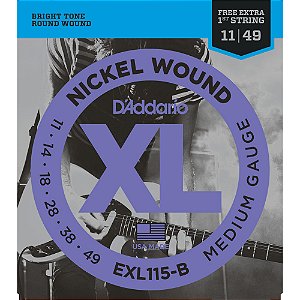 Jogo de Cordas Para Guitarra 0.11 Exl115b D'addario