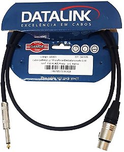 Cabo para Microfone 01 metro XLR(f)-P10 Datalink Garage