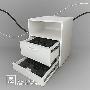 Mesa de cabeceira Sfbox com 2 compartimentos