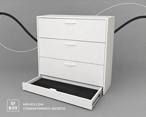 Cômoda em MDF com compartimento secreto SFBOX