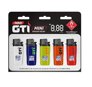 Isqueiro Gti Mini Sólido Cartela 10 unidades