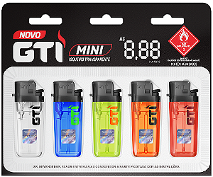 Isqueiro Gti Mini Transparente Cartela 10 unidades
