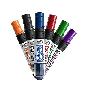 Caixa com 12 Pinceis Marcador MQBX Para Quadro Branco Recarregáveis