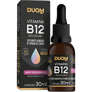 Vitamina B12 Gotas 30ml Duom - Sabor Frutas Vermelhas