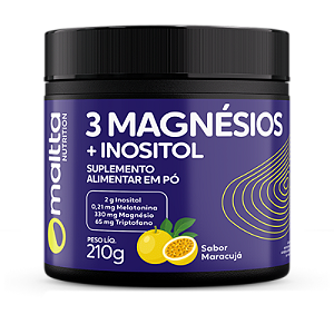 3 Magnésios Inositol 210g Sabor Maracujá