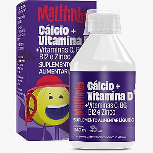Cálcio + vitamina D + vitaminas C, B6, B12 e zinco Kids 240ml - Malttinha