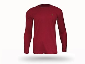 Camiseta Masculina Manga Longa com Proteção Solar UV 50+ Cor Bordeaux
