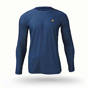 Camiseta Masculina Manga Longa com Proteção Solar UV 50+ Cor Marinho