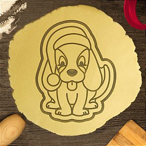 Cortador Marcador Natal Cachorro Beagle Gorro Fofo