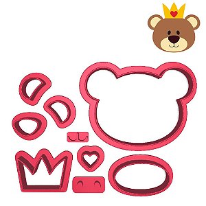 Cortador Modular Pasta Urso Ted Príncipe Rei Fofo