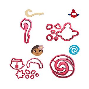 Kit 4 Cortadores Moana Logo Anzol Hey Hey