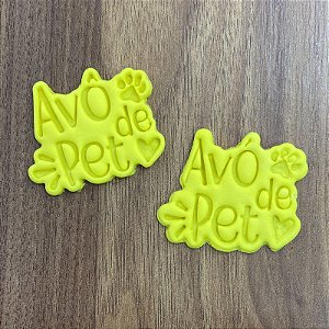 Kit 2 Cortadores Marcador Vô e Vó de Pet Pata Coração