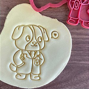 Cortador Marcador Pet Cachorro Pug Veterinário Jaleco