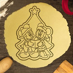 Cortador Biscoito Árvora Natal Mickey e Minnie