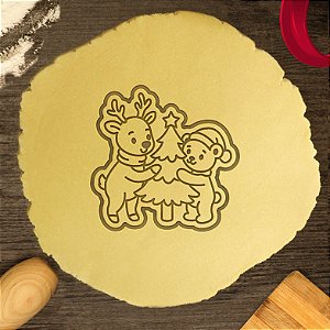 Cortador Biscoito Natal Árvore Rena Urso Fofos