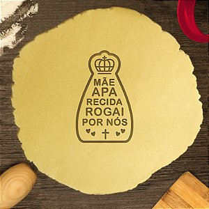 Cortador Biscoito Frase Mãe Aparecida Rogai Coroa