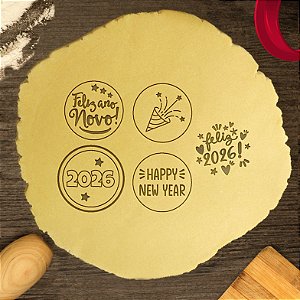 Kit 5 Cortadores Comemoraçaõ 2026 Ano Novo Festa